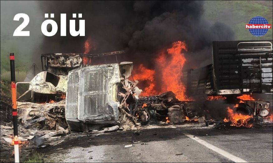 Tırlar kafa kafaya çarpışarak alev topuna döndü: 2 ölü