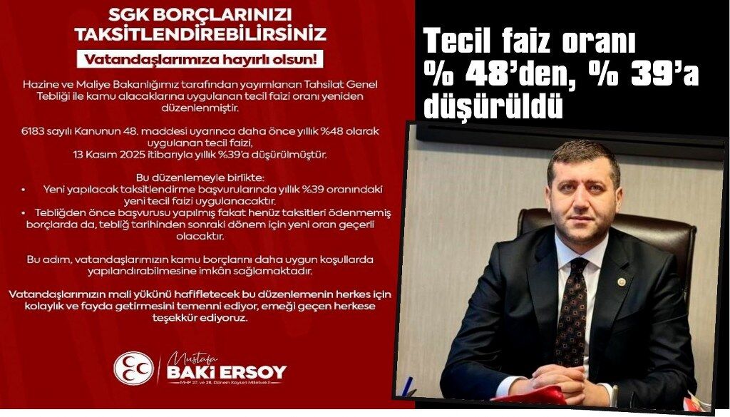 Milletvekili Ersoy: \"SGK borçlarınızı taksitlendirebilirsiniz\"