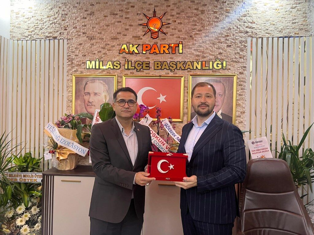 İl Başkanı Güngör, Milas İlçe Başkanlığına atanan Akyer'i ziyaret etti